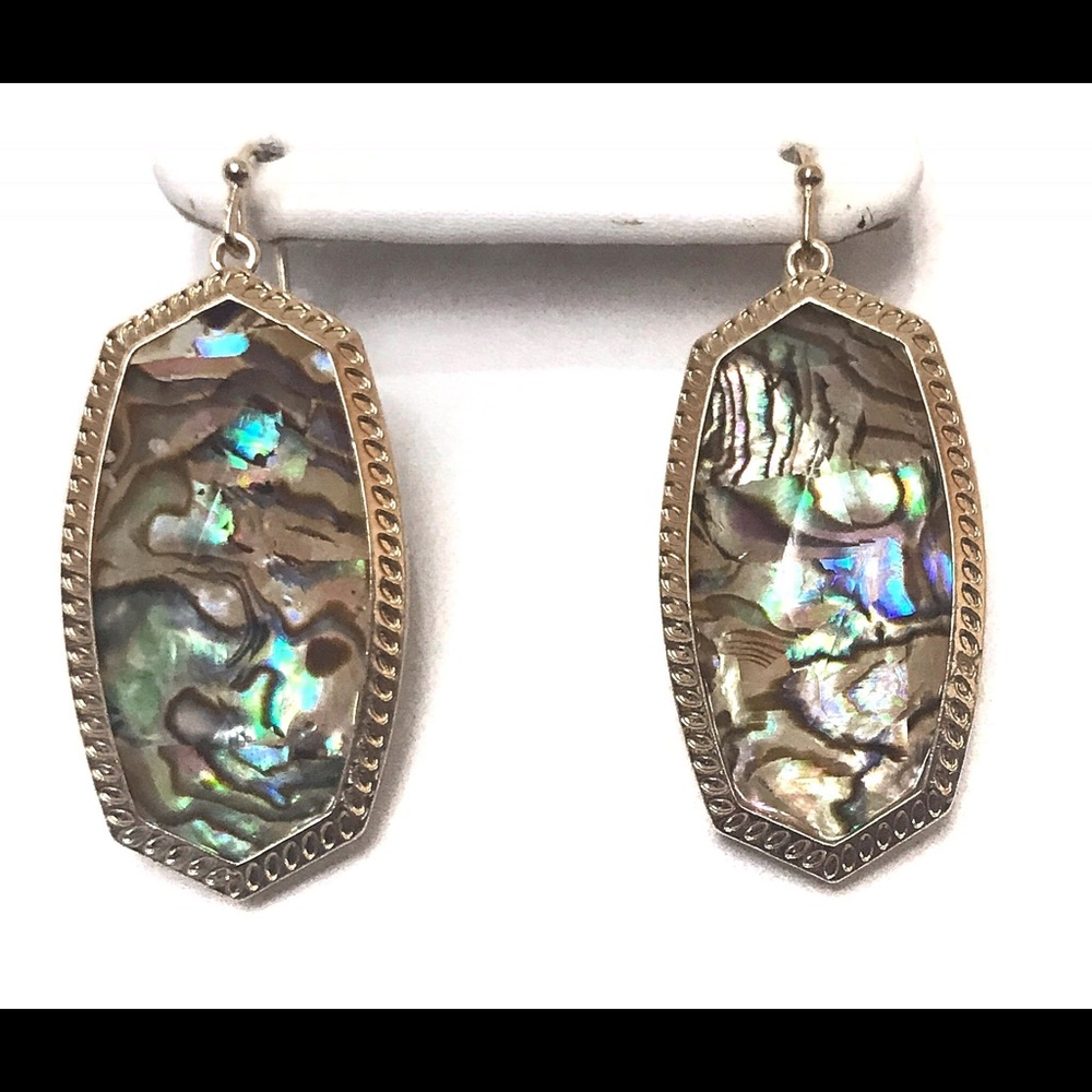 HP🎉 Gold Metal Watercolor Resin Drop Earrings